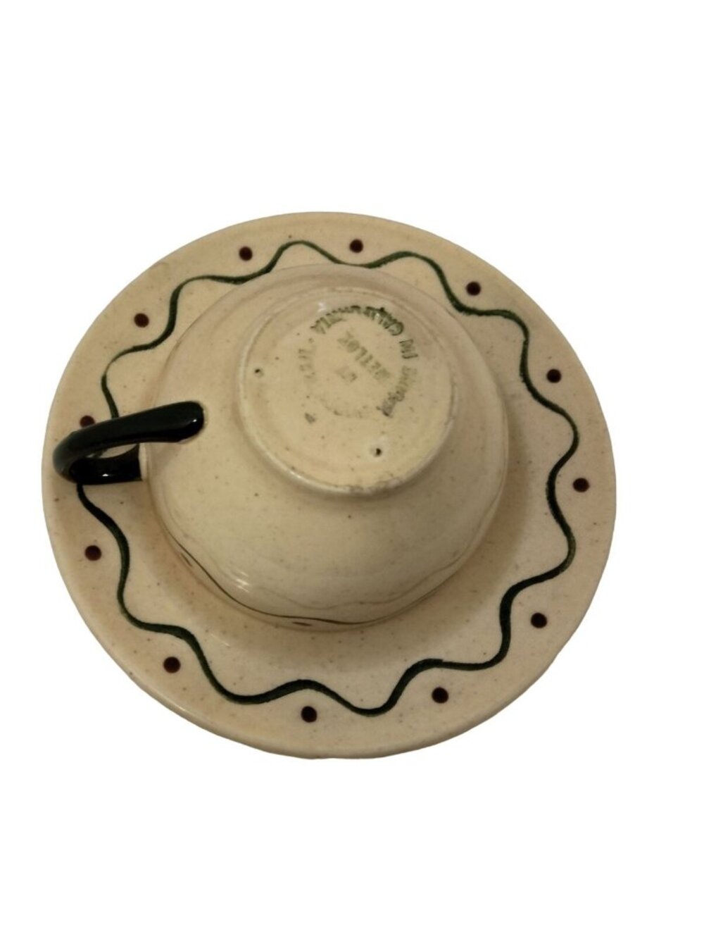 Metlox Poppytrail Green Rooster Tea Cup Saucer Lot 2 Sets California Pottery - Picture 3 of 8